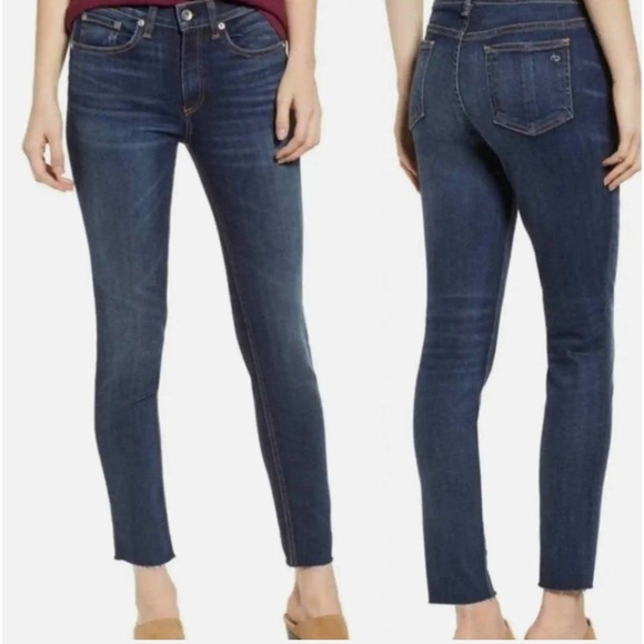 rag & bone Denim - Rag & Bone Ankle Skinny Raw Hem Denim Jeans Size 26 Franklin